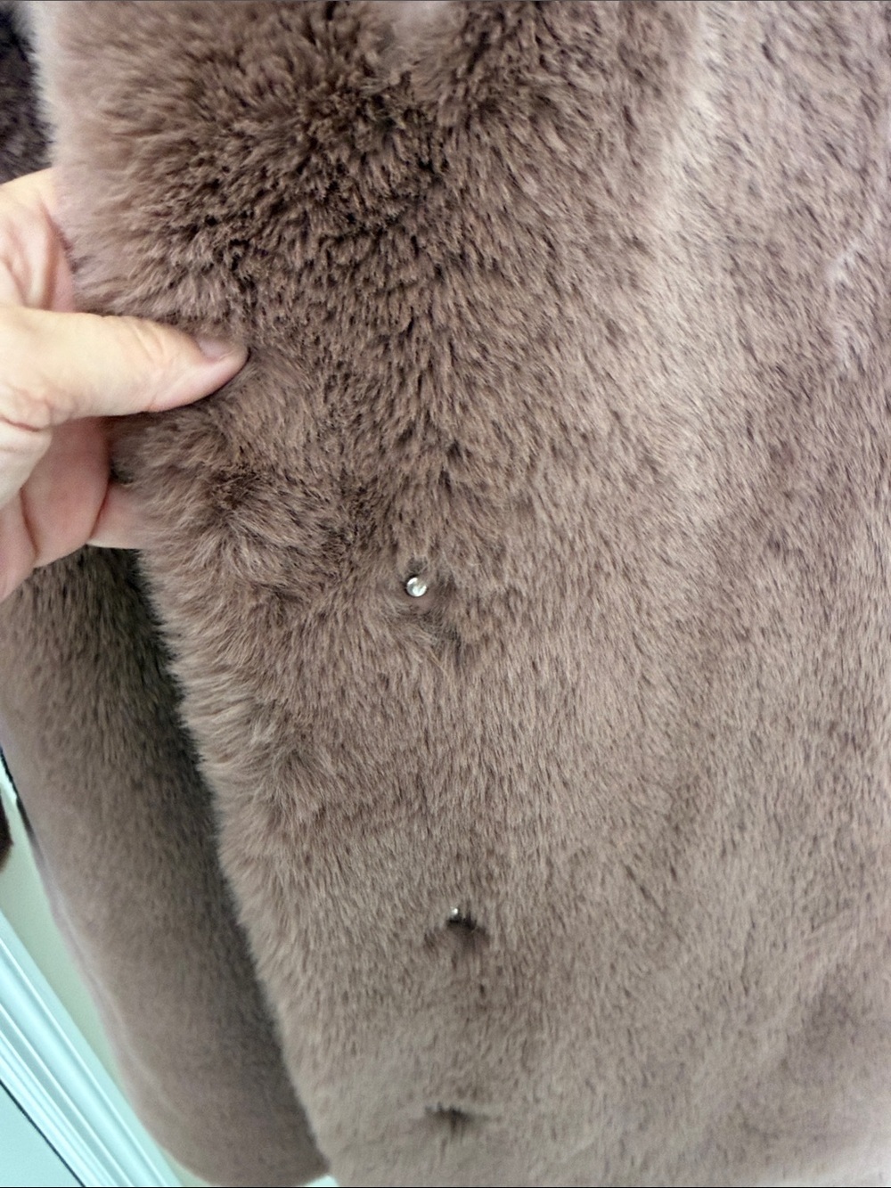 BCBGMAXAZRIA Dusty Rose Teddy Faux Fur Coat - Picture 6 of 13
